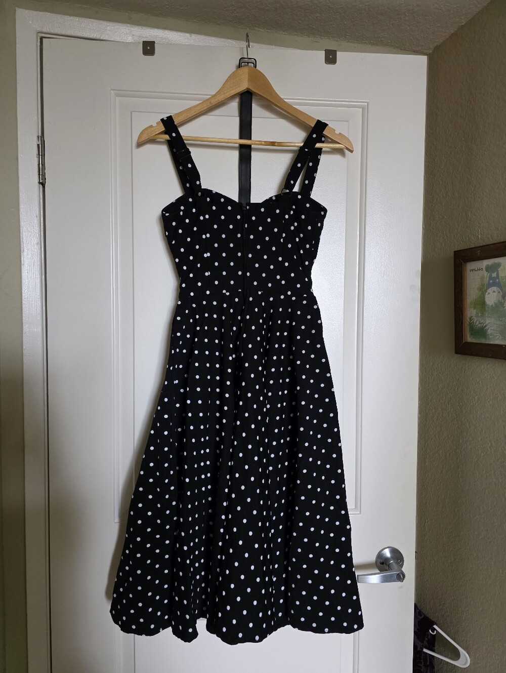 Vixen by Micheline Pitt Maneater Swing Dress in Black Polka Dot, small - Picture 5 of 7